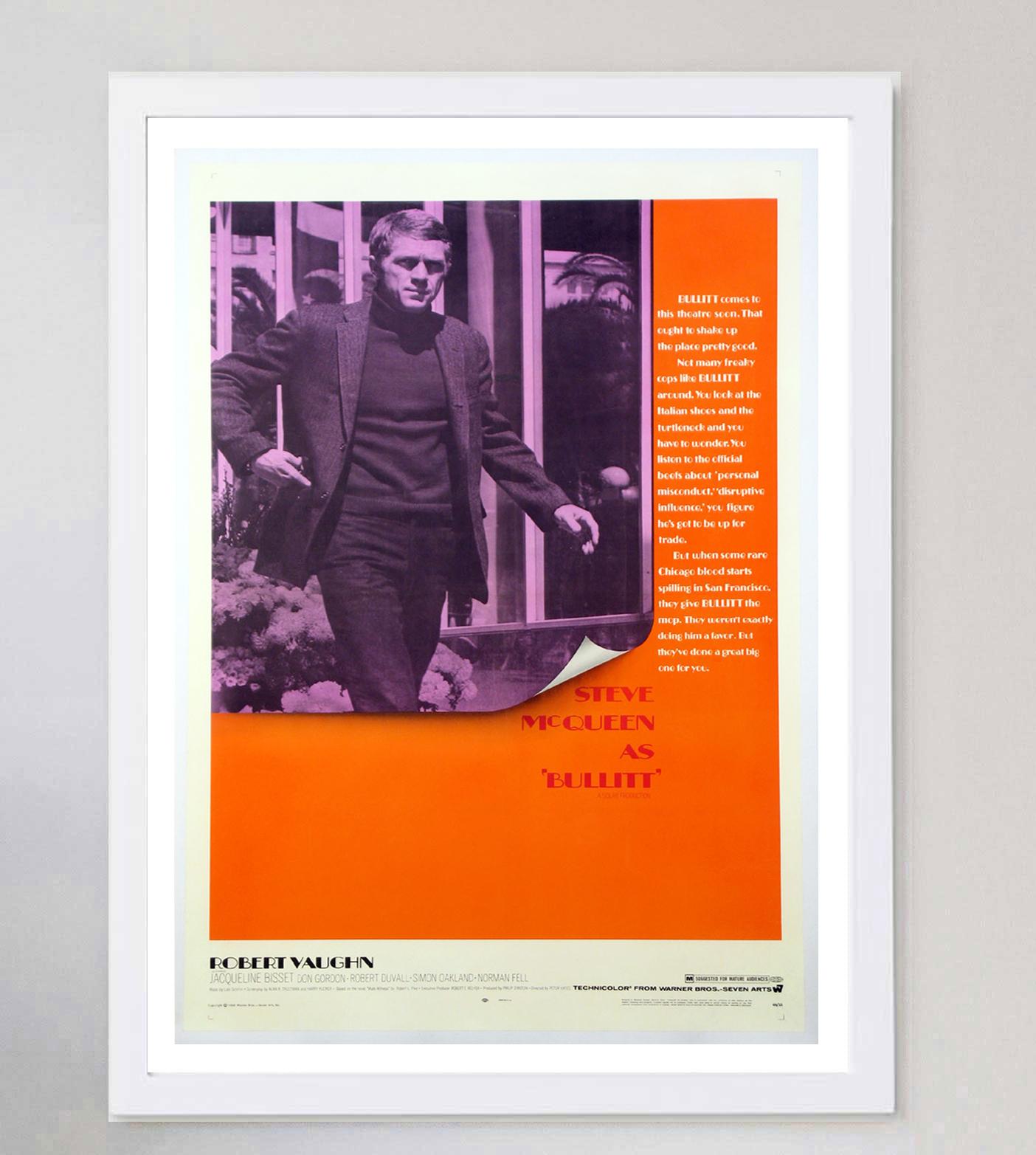 Bullitt Original-Vintage-Poster, 1968  im Zustand „Gut“ im Angebot in Winchester, GB