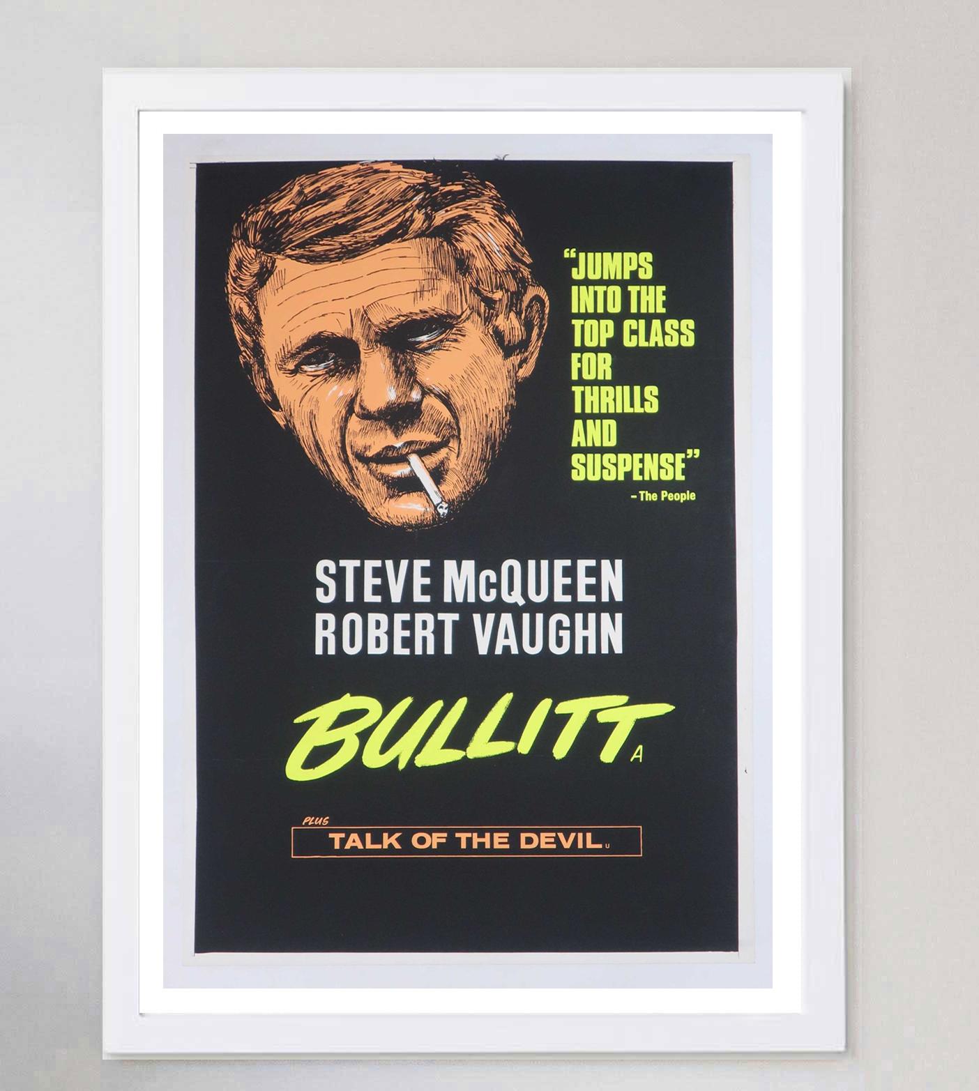 Affiche rétro originale de Bullitt, 1968 Bon état - En vente à Winchester, GB