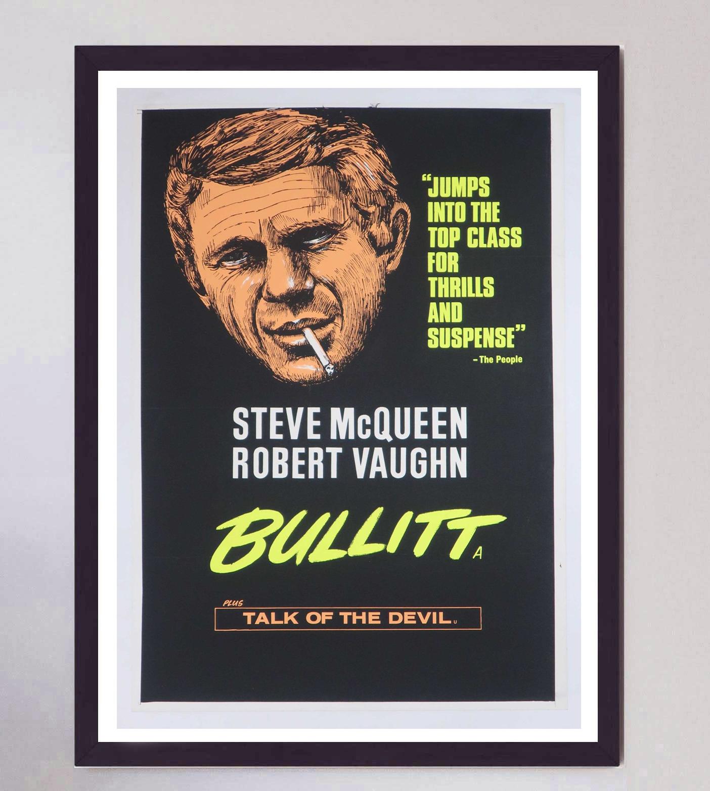 Milieu du XXe siècle Affiche rétro originale de Bullitt, 1968 en vente