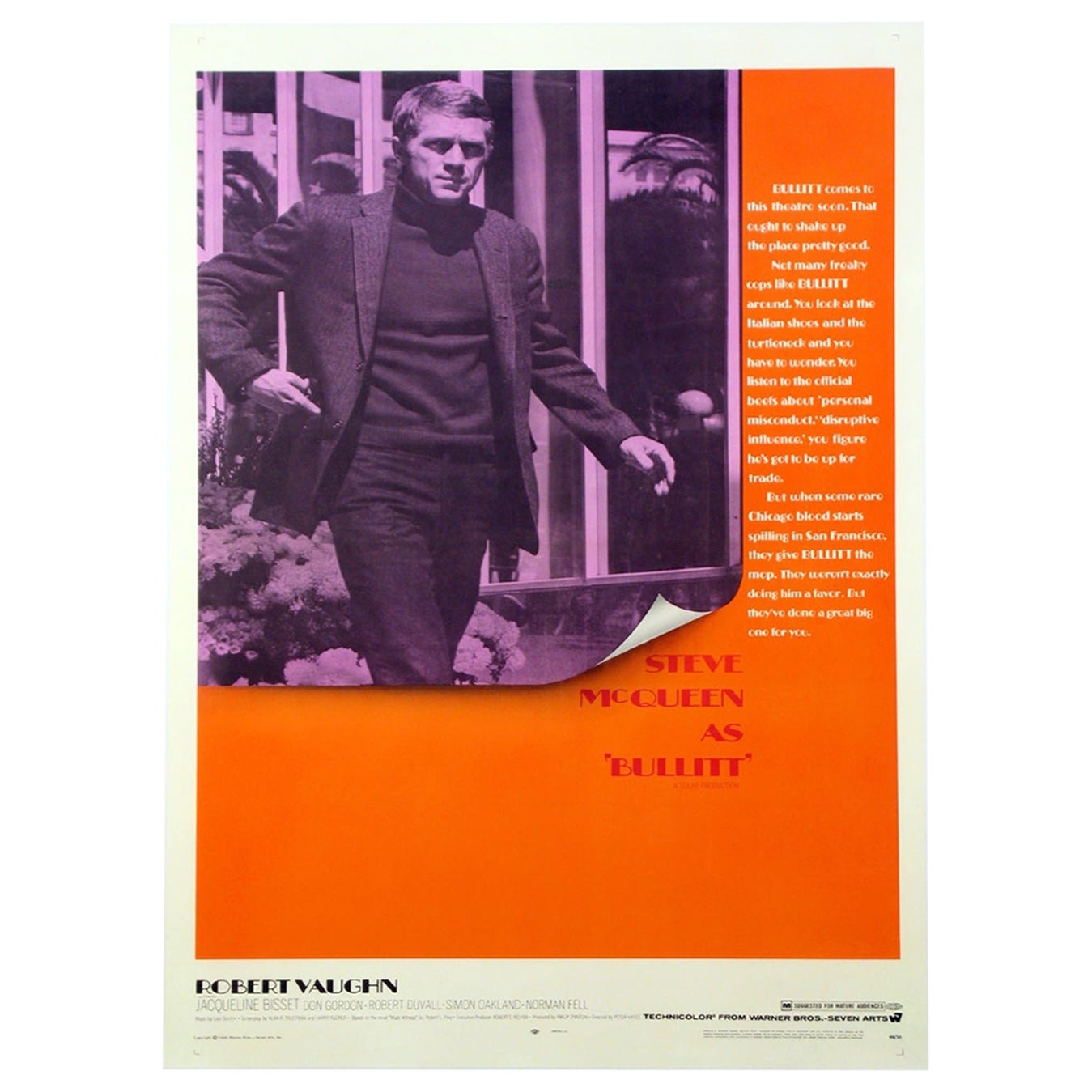 Bullitt Original-Vintage-Poster, 1968