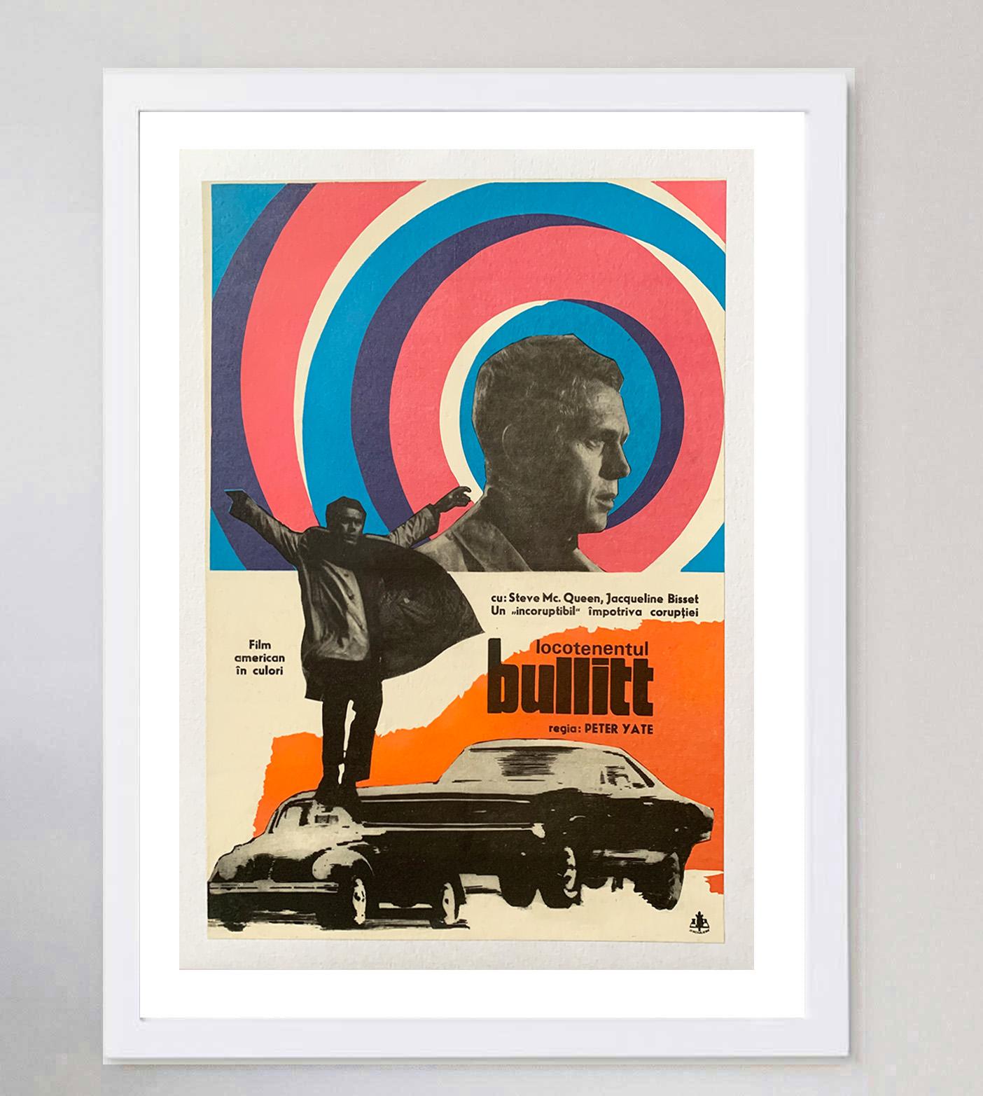 1968 Bullitt (rumänisch) Original Vintage By Plakat im Zustand „Gut“ im Angebot in Winchester, GB