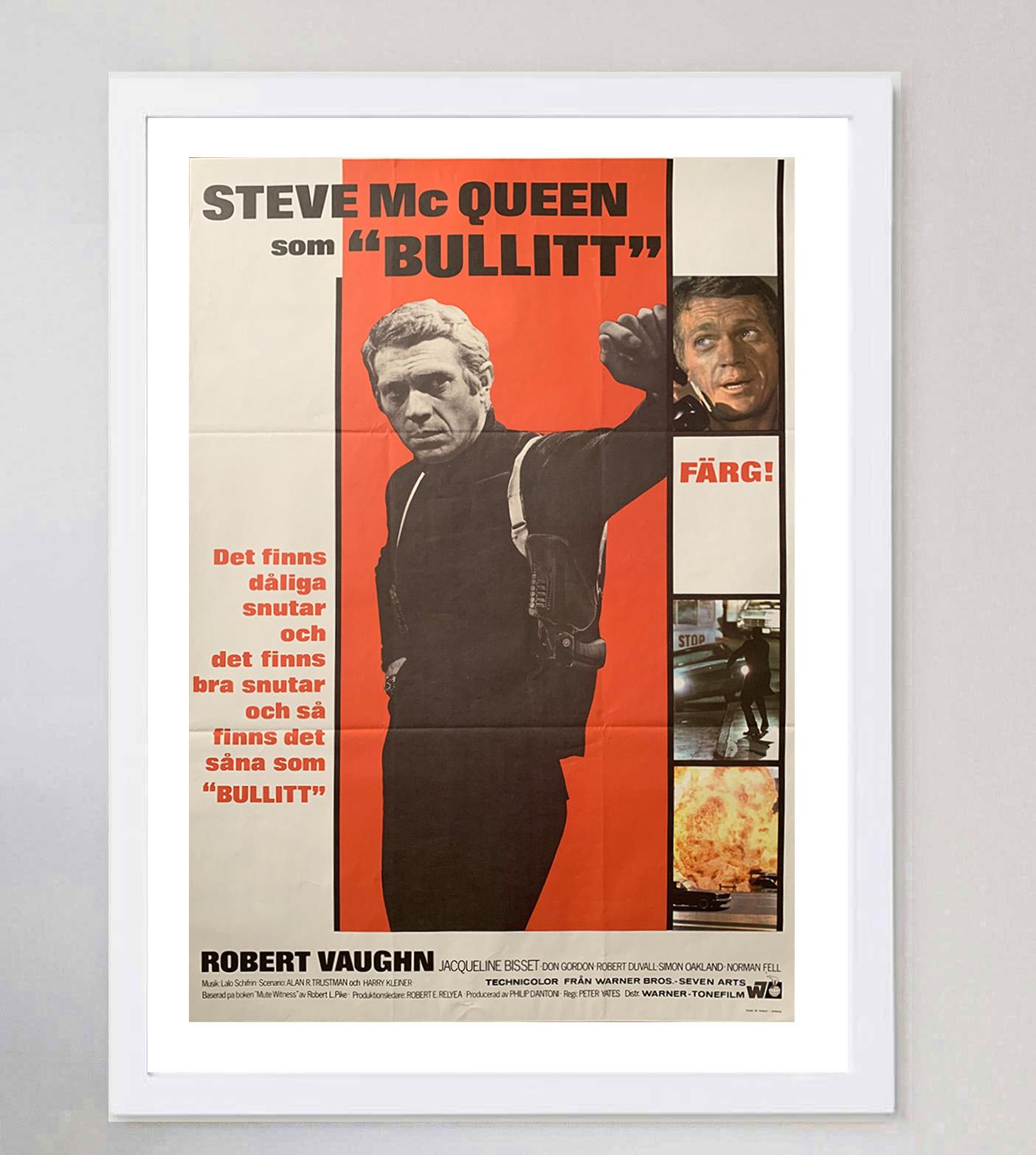1968 Bullitt (Schwedisch) Original Vintage Poster (Mitte des 20. Jahrhunderts) im Angebot