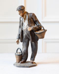 1968 Caltagirone Polychrome Terracotta Sculpture by Gaetano Romano