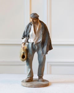 1968 Caltagirone Polychrome Terracotta Sculpture by Gaetano Romano