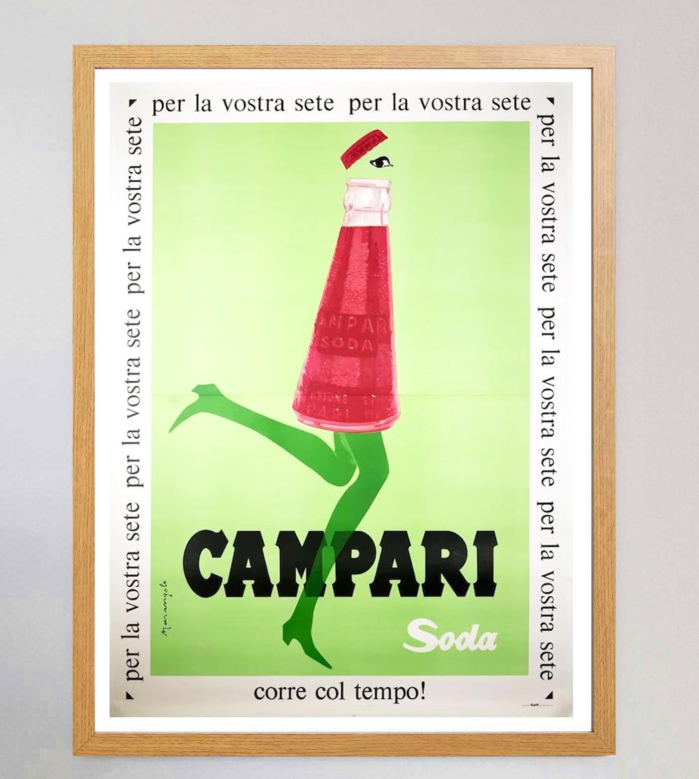 italien Affiche vintage originale Campari Soda de Marangolo, 1968 en vente
