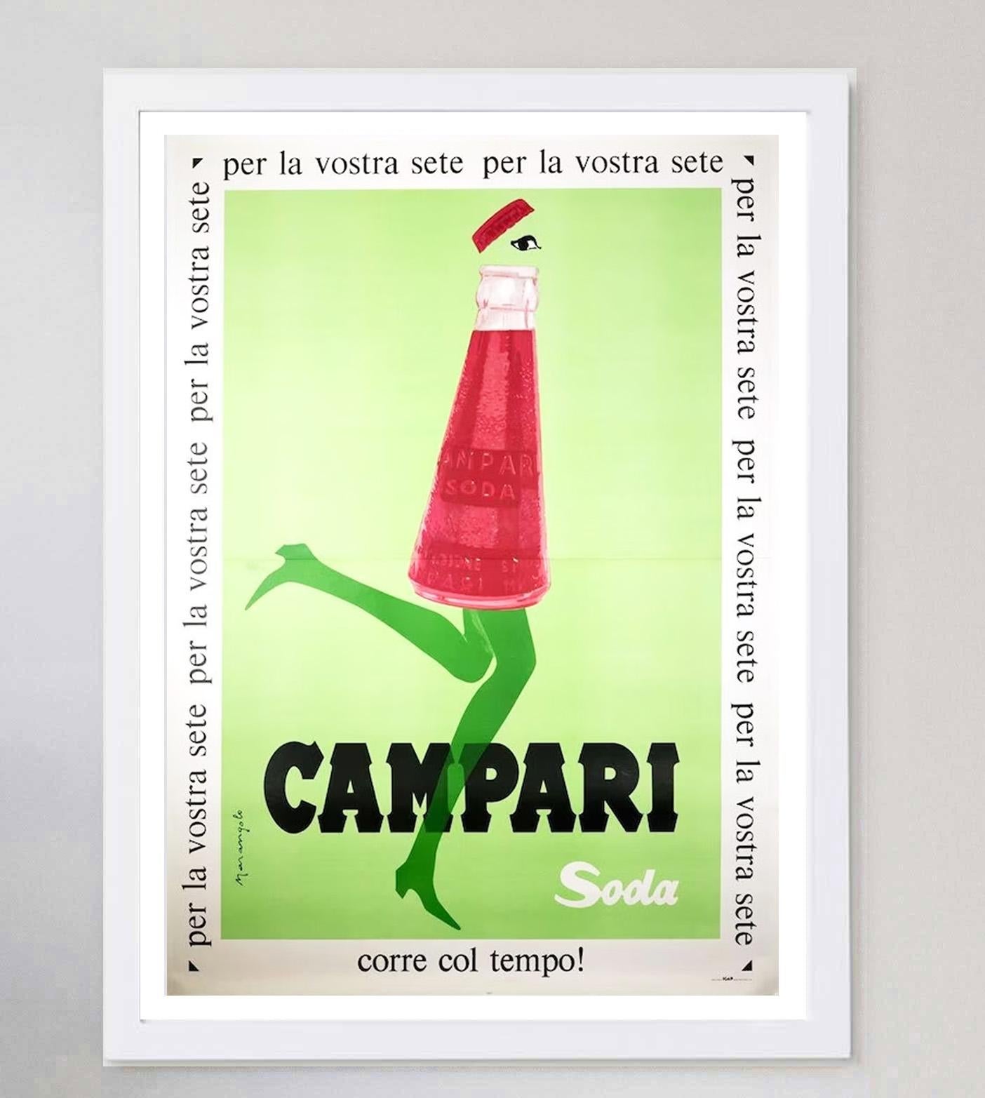 1968 Campari Soda - Marangolo Original Vintage Poster In Good Condition For Sale In Winchester, GB