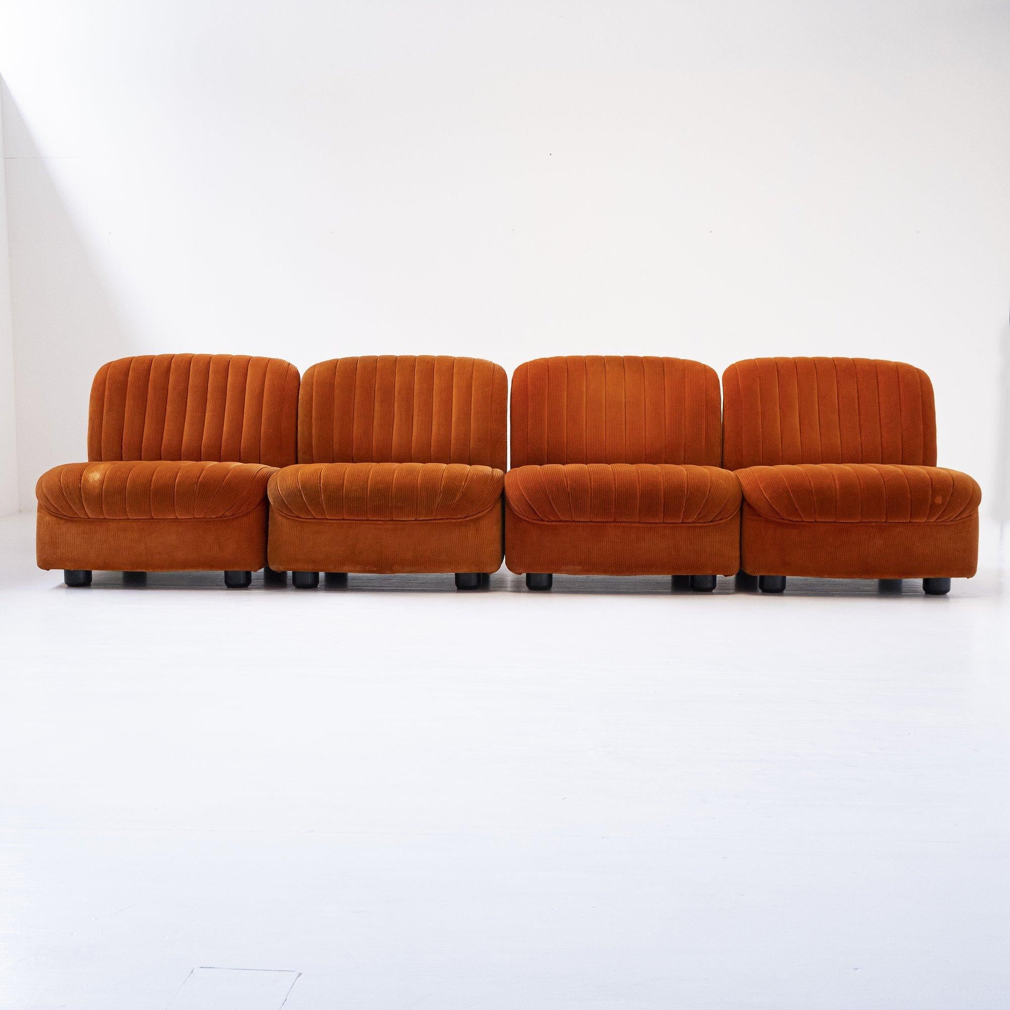Mid-Century Modern 1968 Ciprea Armchairs by Afra & Tobia Scarpa for Cassina (1968), Italy, Set of 4 For Sale