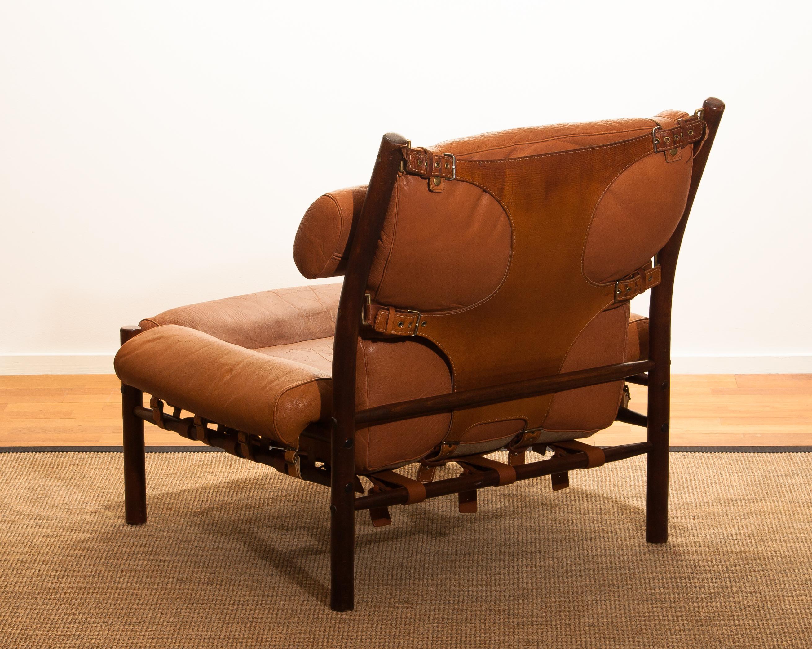 Mid-20th Century 1968, Cognac Leather Safari Chair 