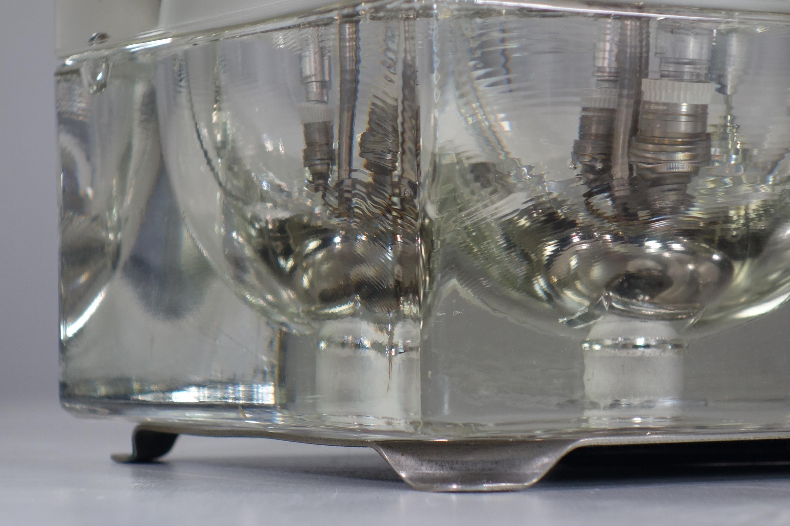 1968 Cubosfera Alessandro Mendini Italian Design Optical Glass Table Lamp 4