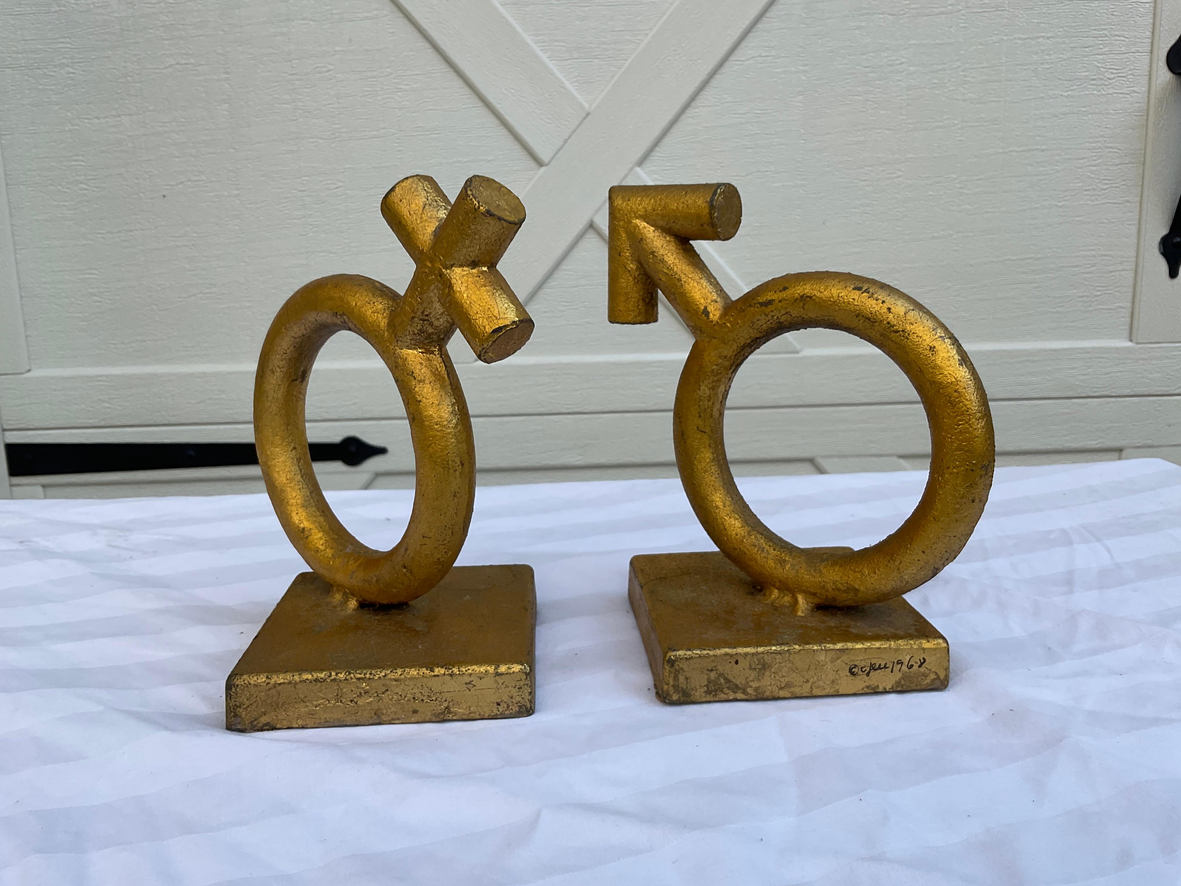 1968 Curtis Jere Male and Female Bookends, a Pair For Sale 4