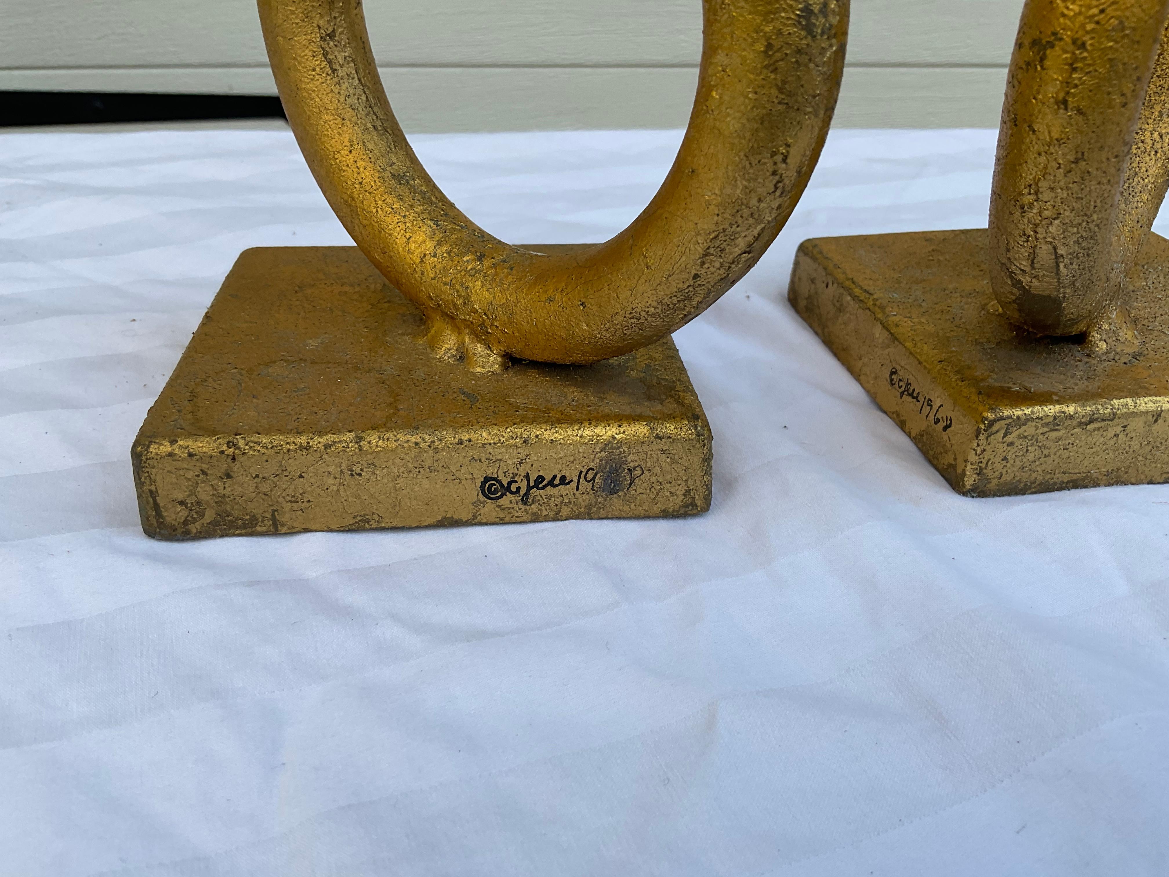 Mid-20th Century 1968 Curtis Jere Male and Female Bookends, a Pair For Sale