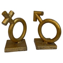 1968 Curtis Jere Male and Female Bookends, a Pair