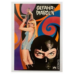 1968 Peligro: Diabolik (alemán) Cartel original de época