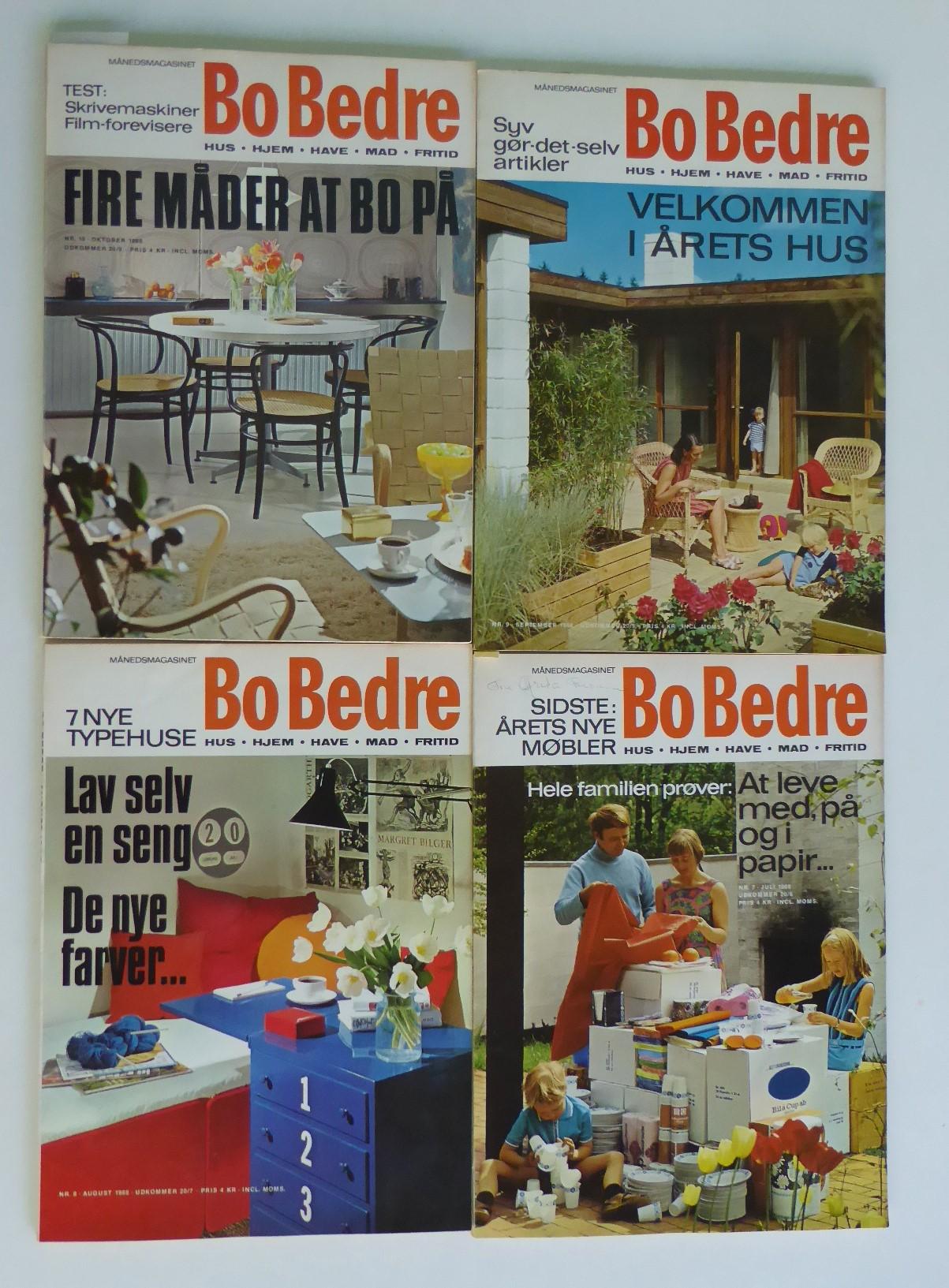 Danois La langue danoise Bo Bedre Vintage Magazines Modern Home Design Style 12 pièces, 1968 en vente