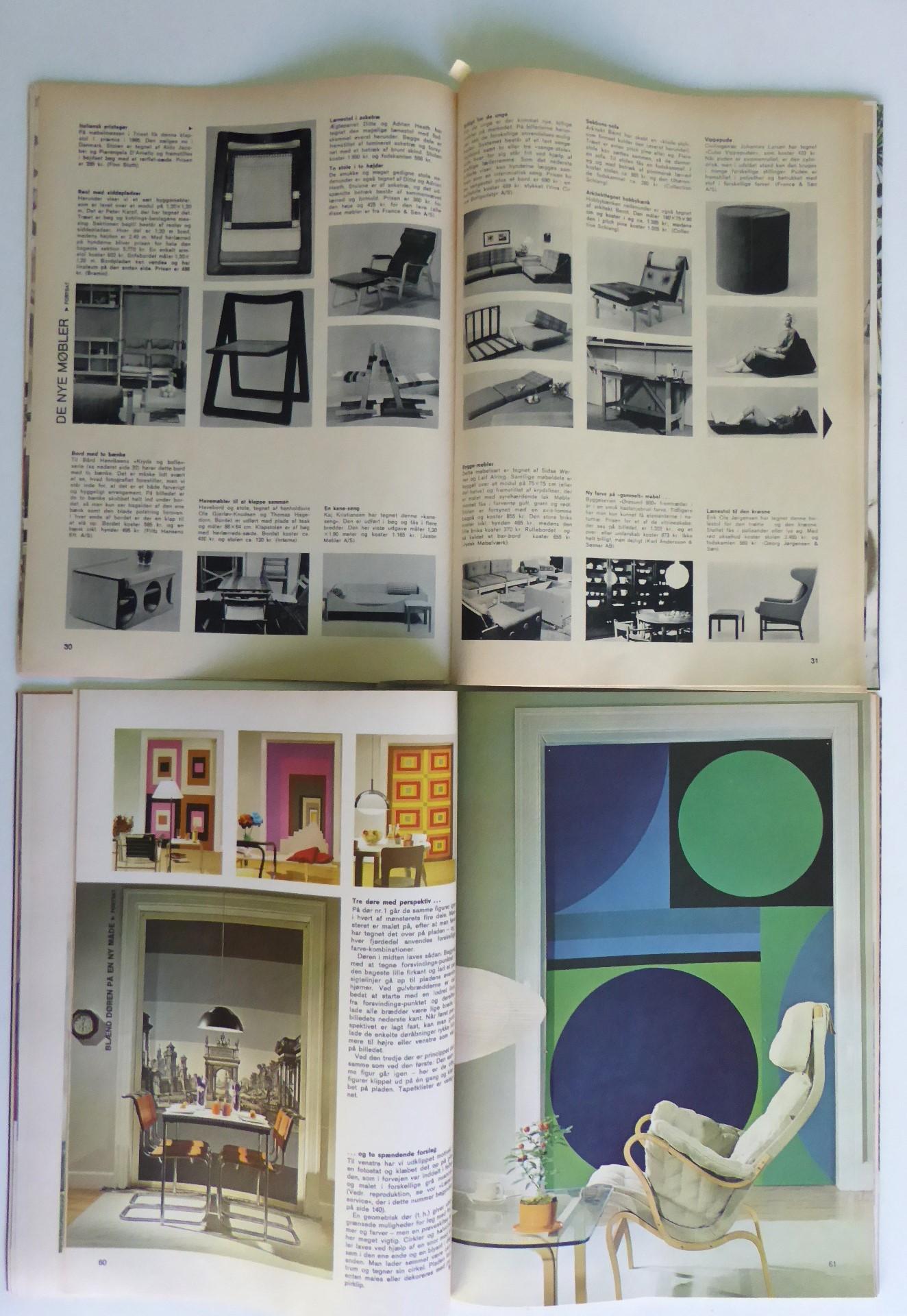 Milieu du XXe siècle La langue danoise Bo Bedre Vintage Magazines Modern Home Design Style 12 pièces, 1968 en vente