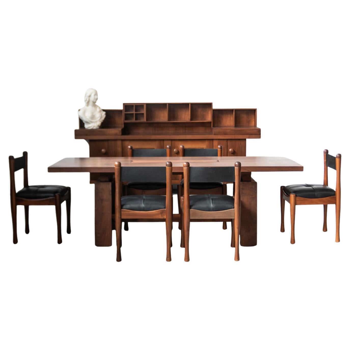 1968 Dining Set with Sideboard by S. Coppola for Bernini – Iconic Mid-Century It in vendita