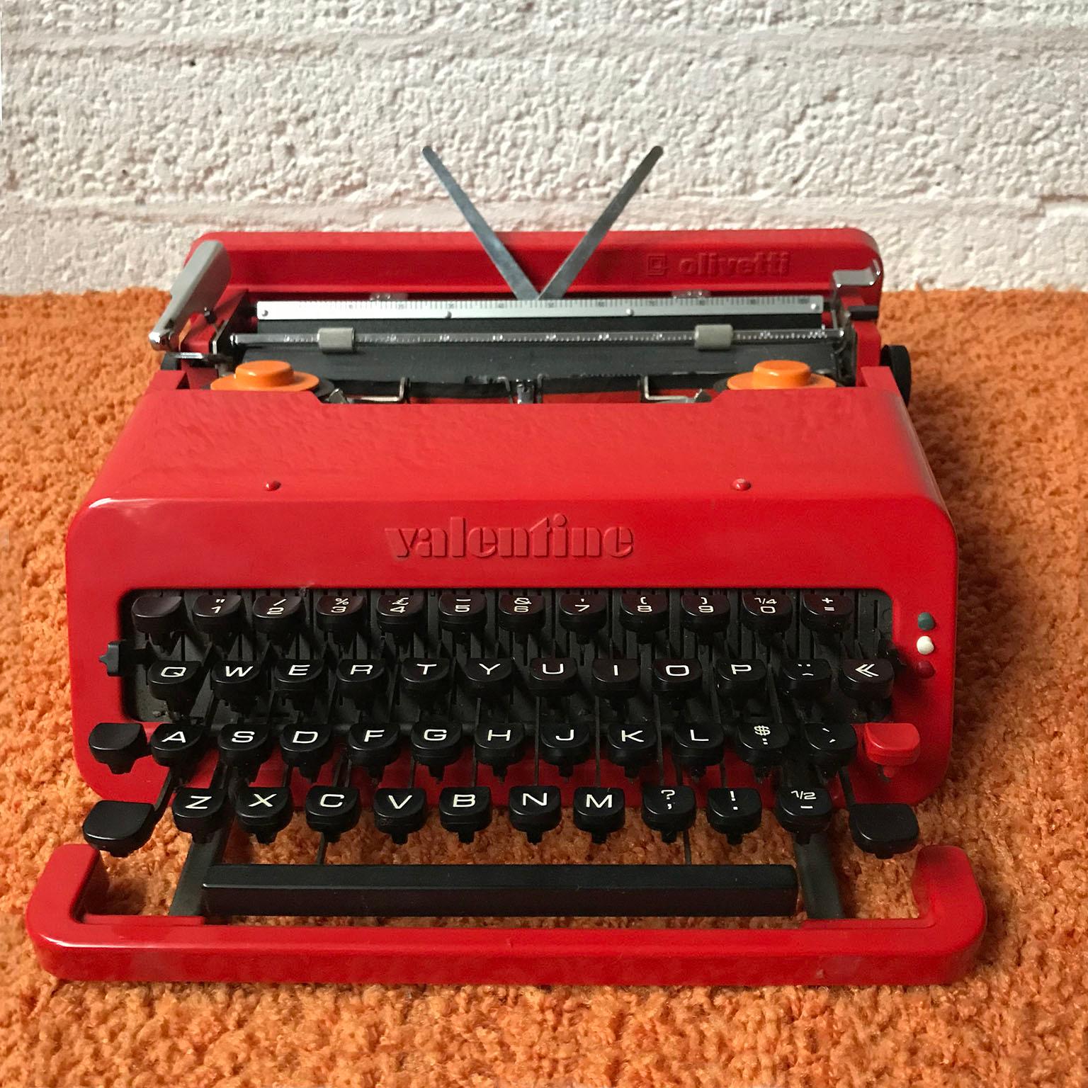 Italian 1968, Ettore Sottsas & Perry King for Olivetti, Italy, Red Valentine Typewriter