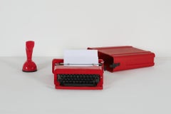 1968 Ettore Sottsass Olivetti Valentine Typewriter & Case, Red ABS