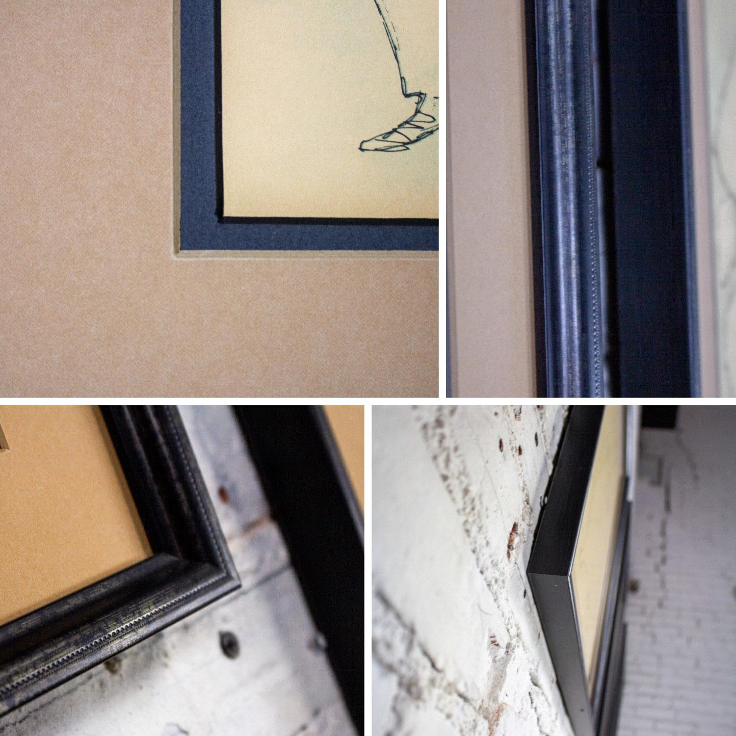 1968 Fine Art Prints by Alfonso Vila Shum Framed Sketches Set of 4 Unsigned For Sale 6