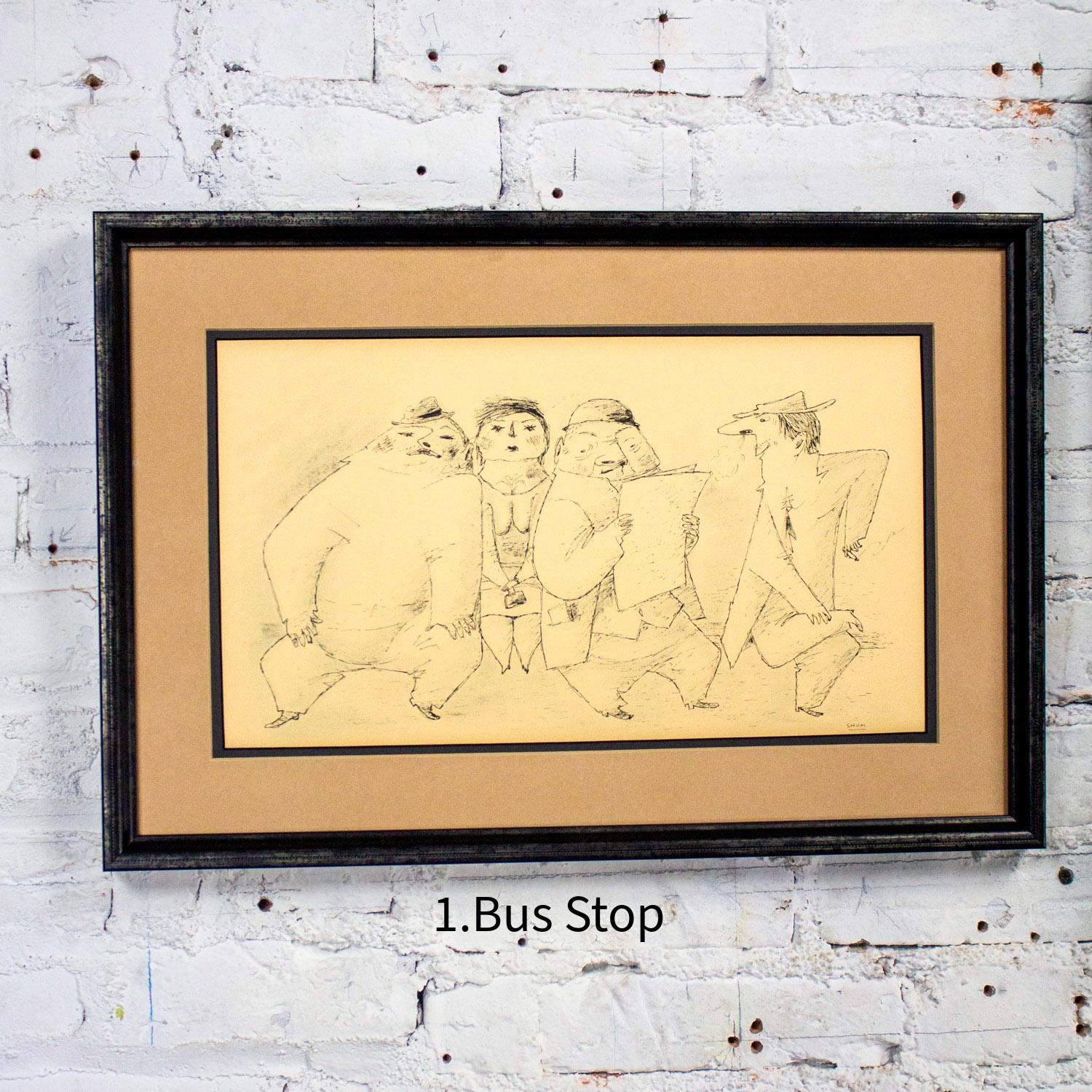 1968 Fine Art Prints by Alfonso Vila Shum Framed Sketches Set of 4 Unsigned For Sale 10