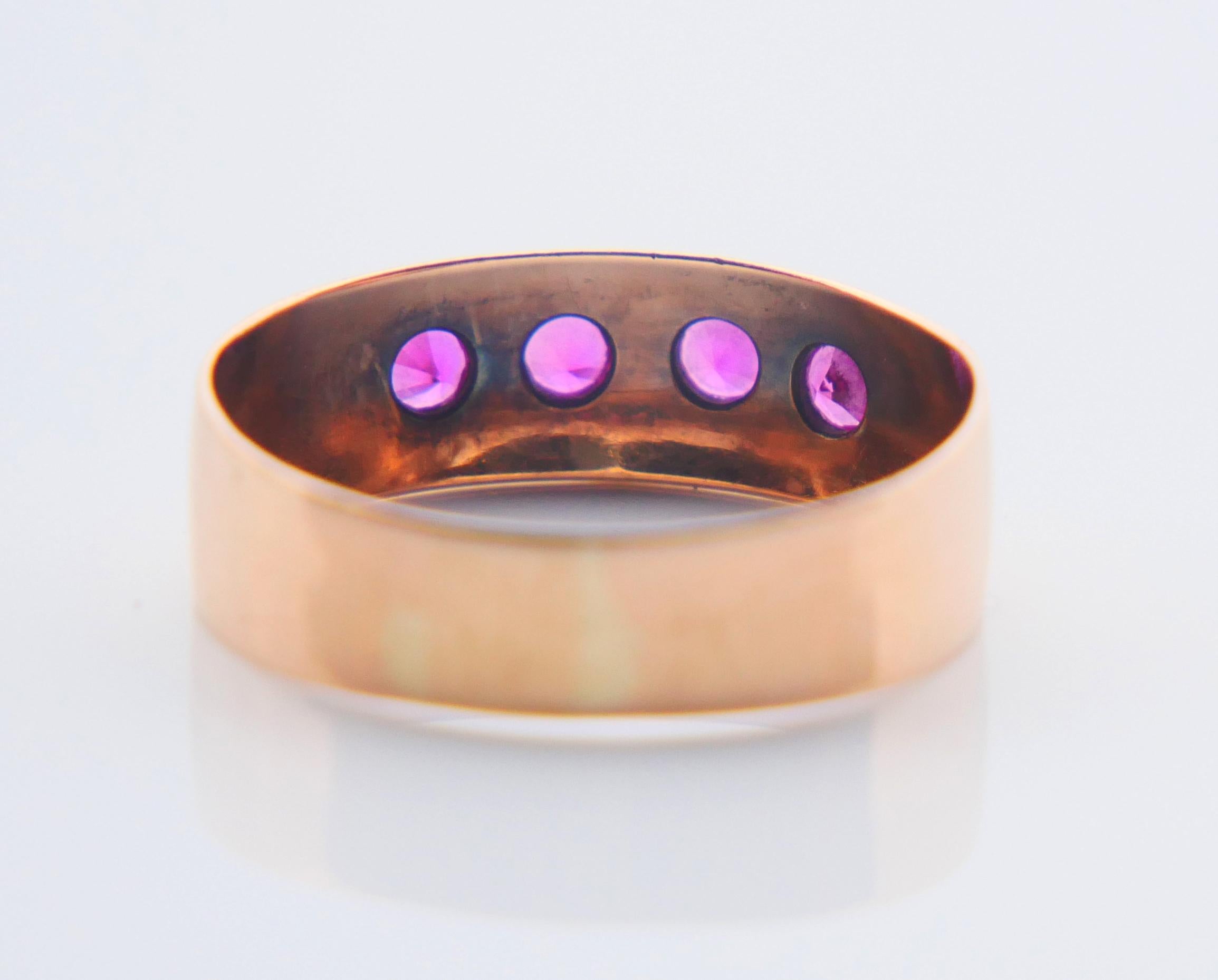 1968 Anillo finlandés Rubí macizo Oro rosa 14K  Ø 8US/ 1,8g en venta 4