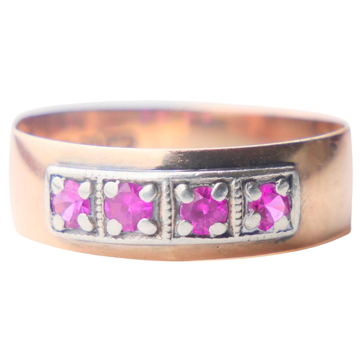 1968 Anillo finlandés Rubí macizo Oro rosa 14K  Ø 8US/ 1,8g en venta