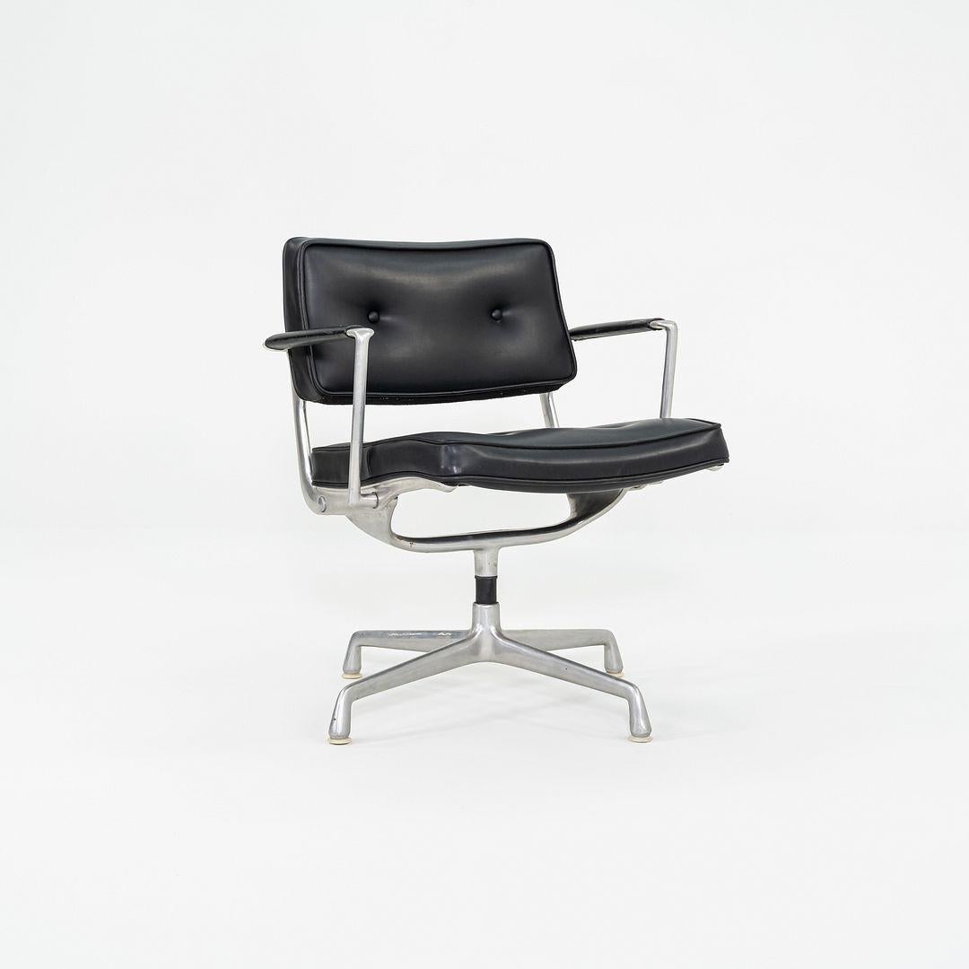 Modern 1968 Herman Miller Eames ES102 Intermediate Desk Chair in Black Naugahyde
