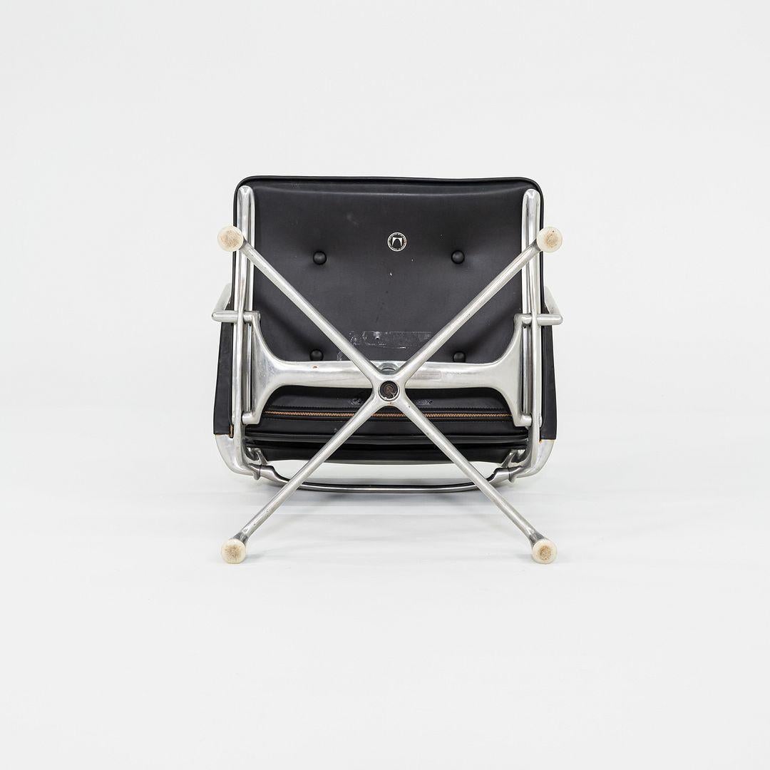 Aluminum 1968 Herman Miller Eames ES102 Intermediate Desk Chair in Black Naugahyde