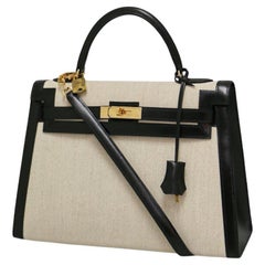 1968 Hermès Kelly 32 canvas and leather