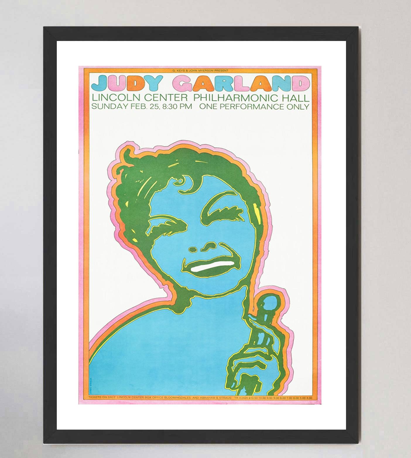 1968 Judy Garland - Lincoln Center Original Vintage Poster In Good Condition For Sale In Winchester, GB