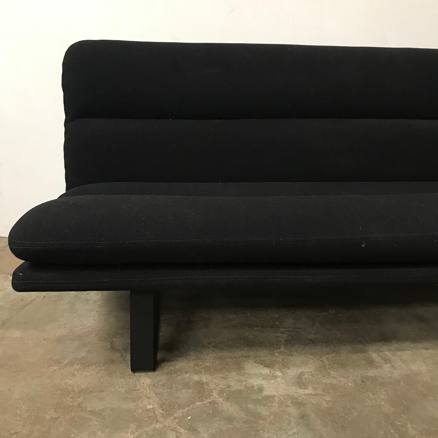 1968, Kho Liang Ie for Artifort, Black Base 3-Seat Sofa in Black Fabric 1