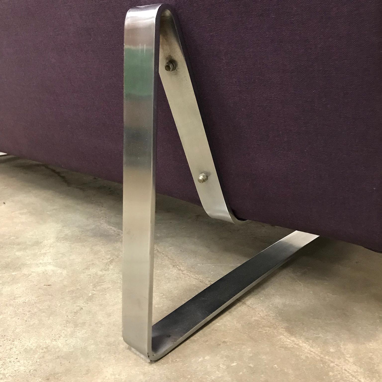 1968, Kho Liang Ie for Artifort, Chrome Base 3-Seat, Redone in Purple Fabric 4