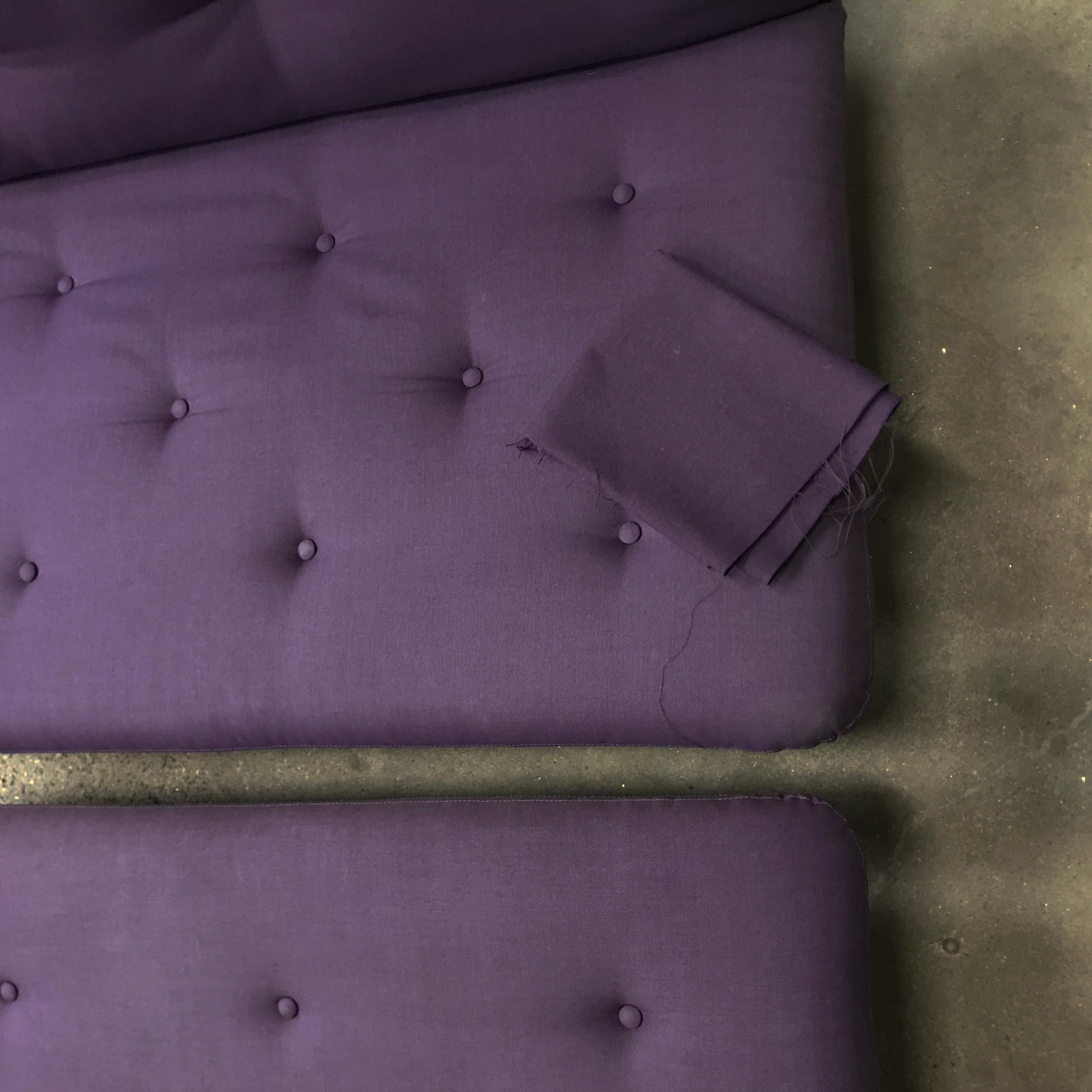 1968, Kho Liang Ie for Artifort, Chrome Base 3-Seat, Redone in Purple Fabric 6