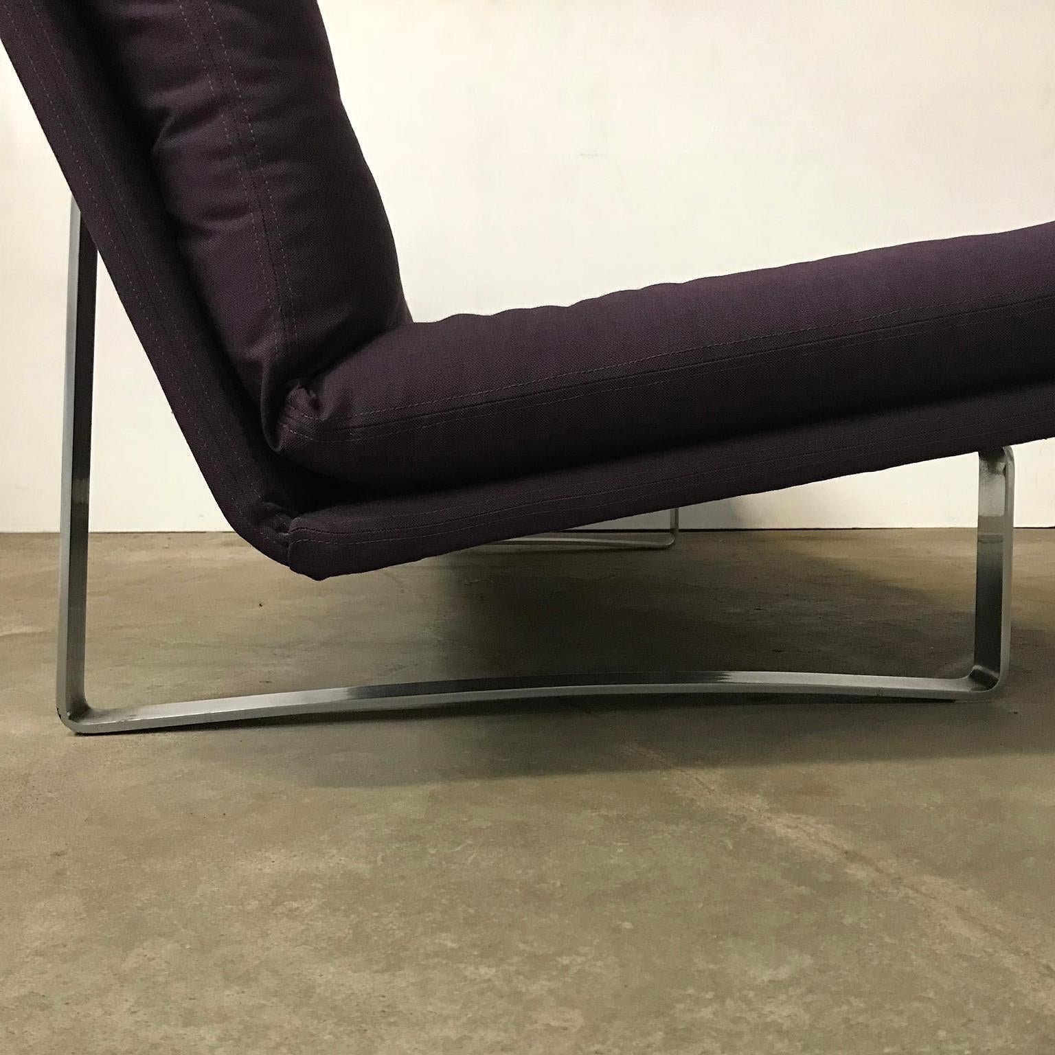 1968, Kho Liang Ie for Artifort, Chrome Base 3-Seat, Redone in Purple Fabric 1