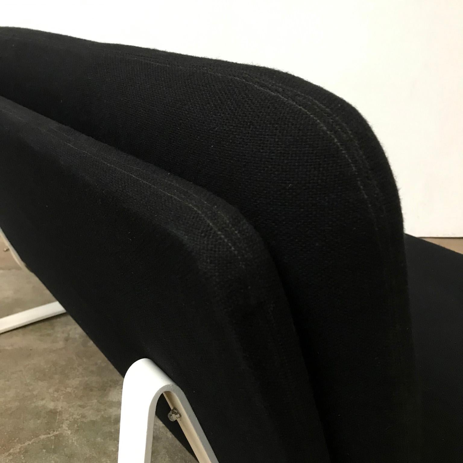 1968, Kho Liang Ie for Artifort, White Base 2-Seat, Redone in Black Fabric 1