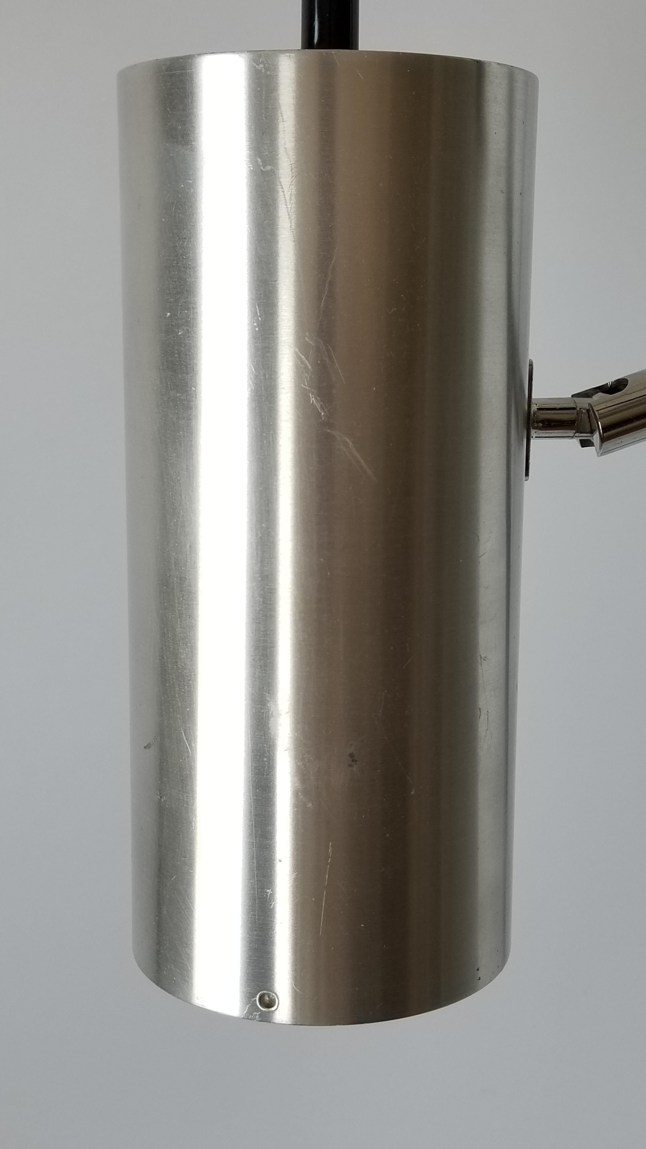 1968 Maria Pergay Twin Stainless Steel Shade Floor Lamp, France 2