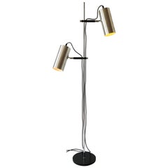 1968 Maria Pergay Twin Stainless Steel Shade Floor Lamp, France