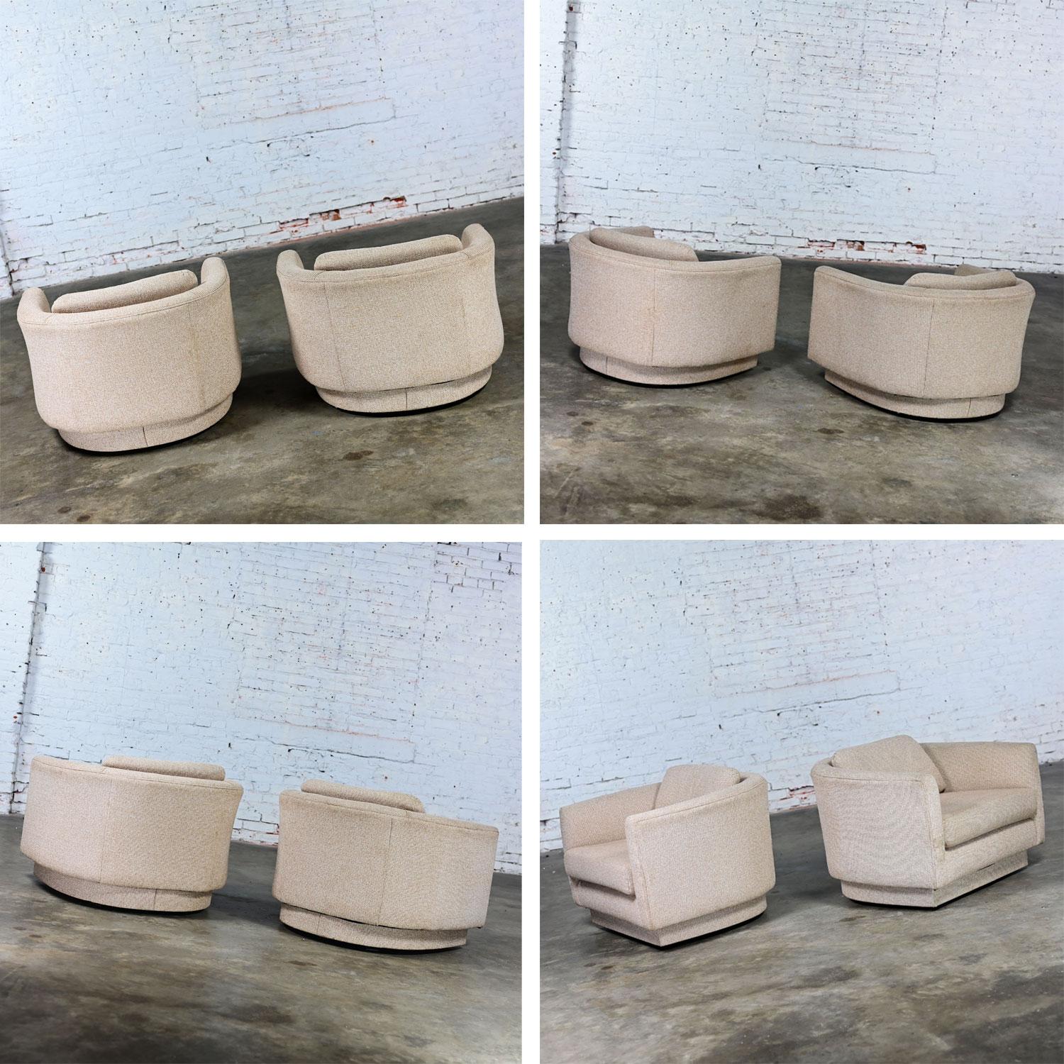 Paire de chaises de seau ou de seau pivotants MCM de 1968, style Milo Baughman en vente 9