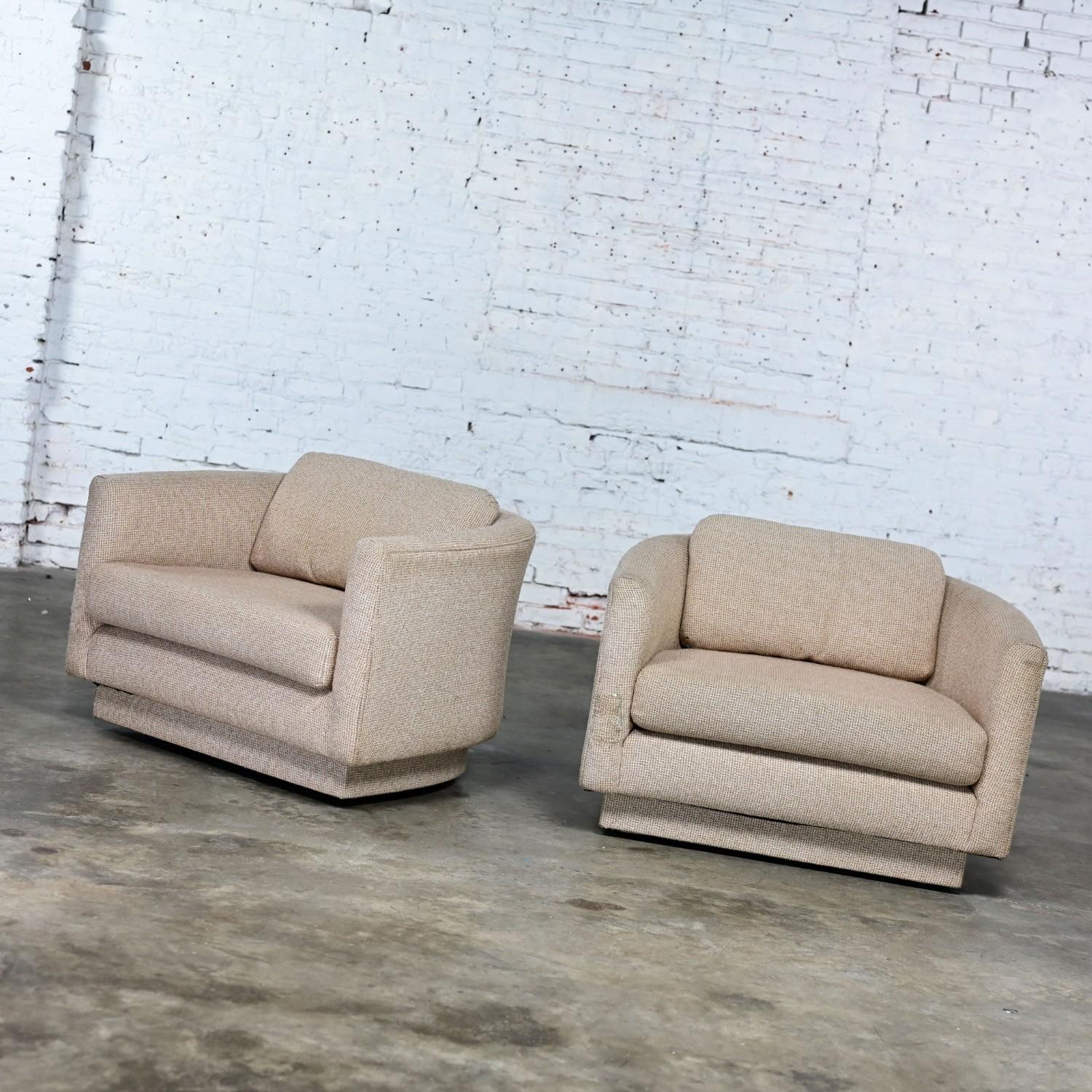 Paire de chaises de seau ou de seau pivotants MCM de 1968, style Milo Baughman en vente 11