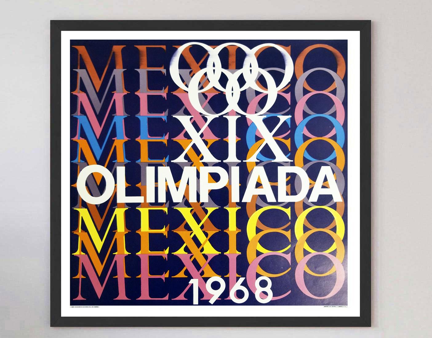 1968 Mexico 1968 Olympic Games Original Vintage Poster In Good Condition For Sale In Winchester, GB