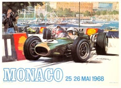 Poster originale del Gran Premio di Monaco del 1968, opera di J. Ramel, 1968