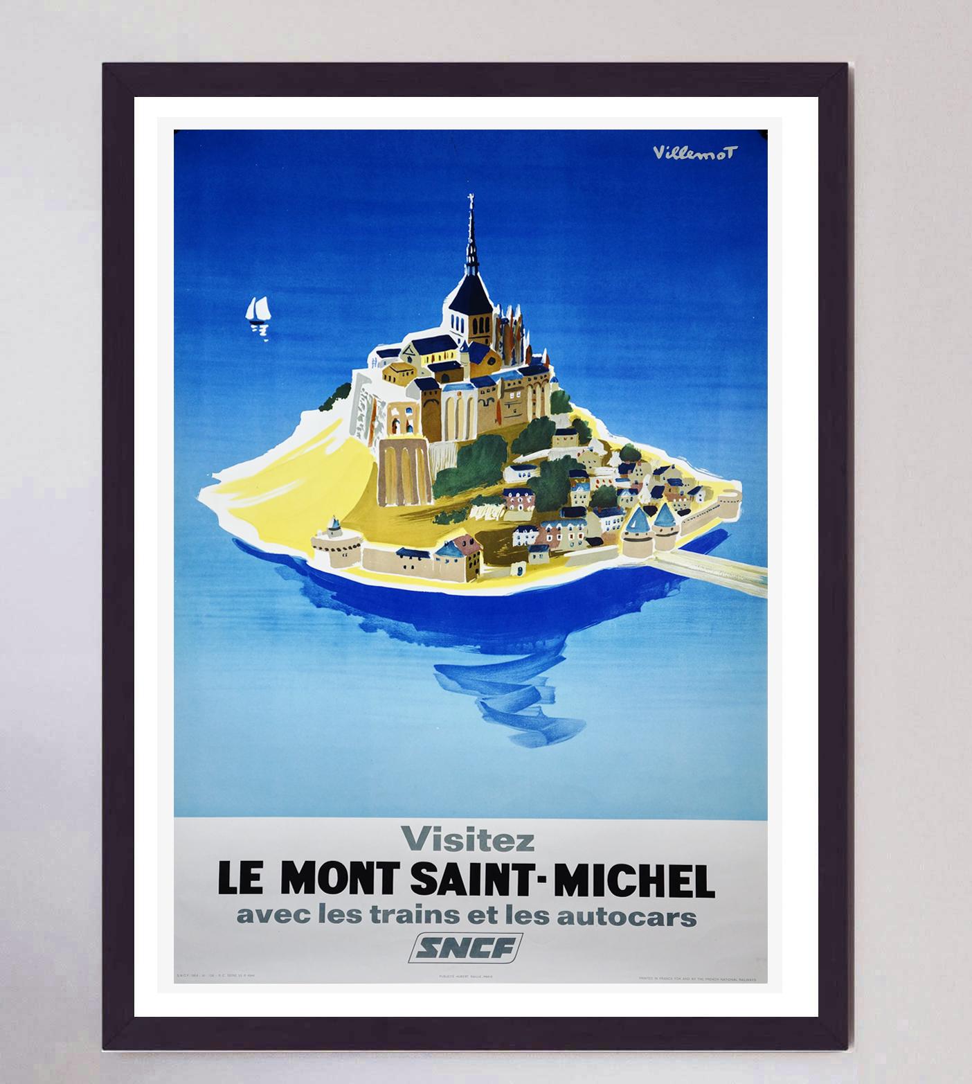 Cette superbe et rare affiche pour la SNCF a été conçue par l'iconique affichiste et graphiste Bernard Villemot. Plus connu pour ses collaborations avec des entreprises telles que Bally, Air France et Perrier, il est reconnu comme l'un des plus