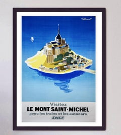Affiche vintage d'origine Mont Saint-Michel, SNCF, 1968