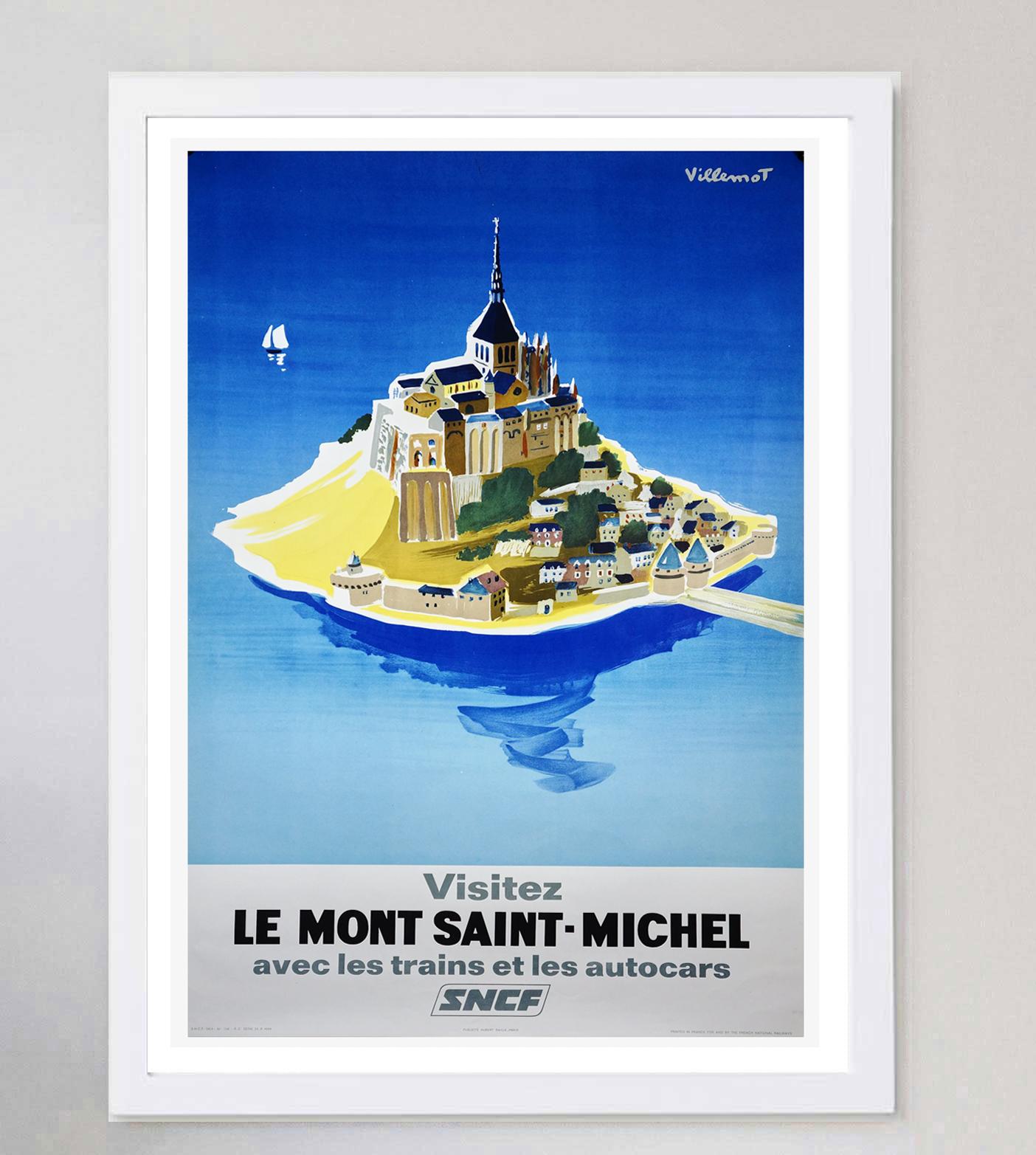 French 1968 Mont Saint-Michel, SNCF Original Vintage Poster For Sale