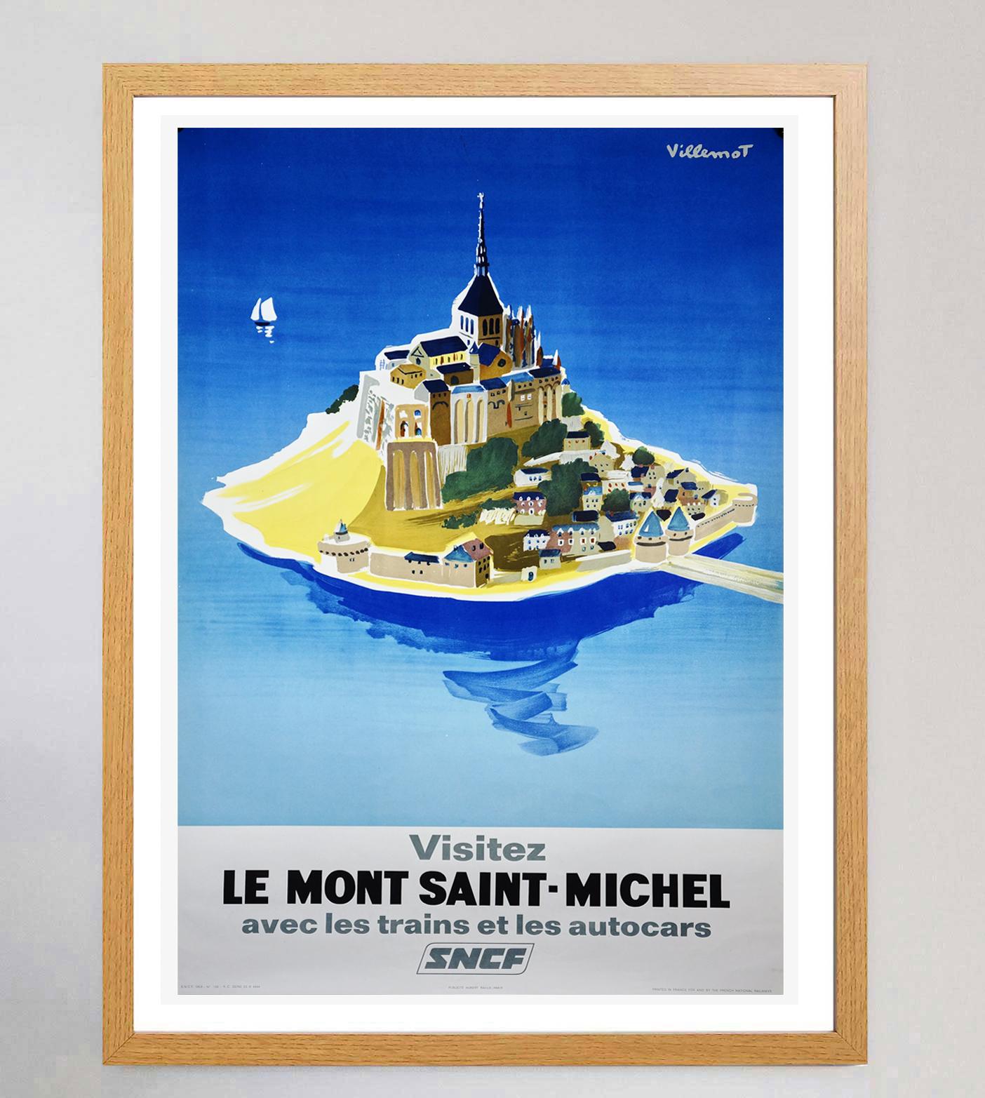Français Affiche vintage d'origine Mont Saint-Michel, SNCF, 1968 en vente