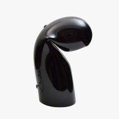 1968 Mouth Blown Murano Black Glass Bissa Table Lamp, Italian Design by Vistosi
