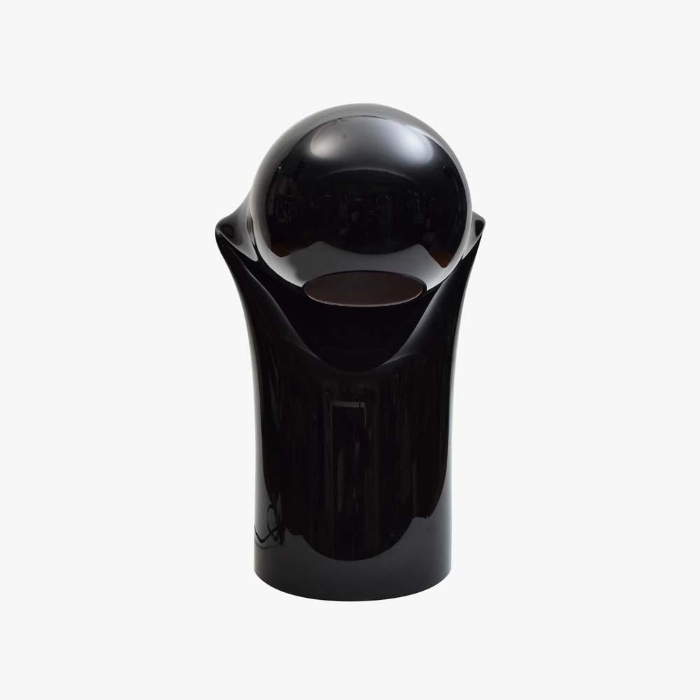 Mid-Century Modern 1968 Mouth Blown Murano Black Glass Bissa Table Lamp, Italian Design by Vistosi