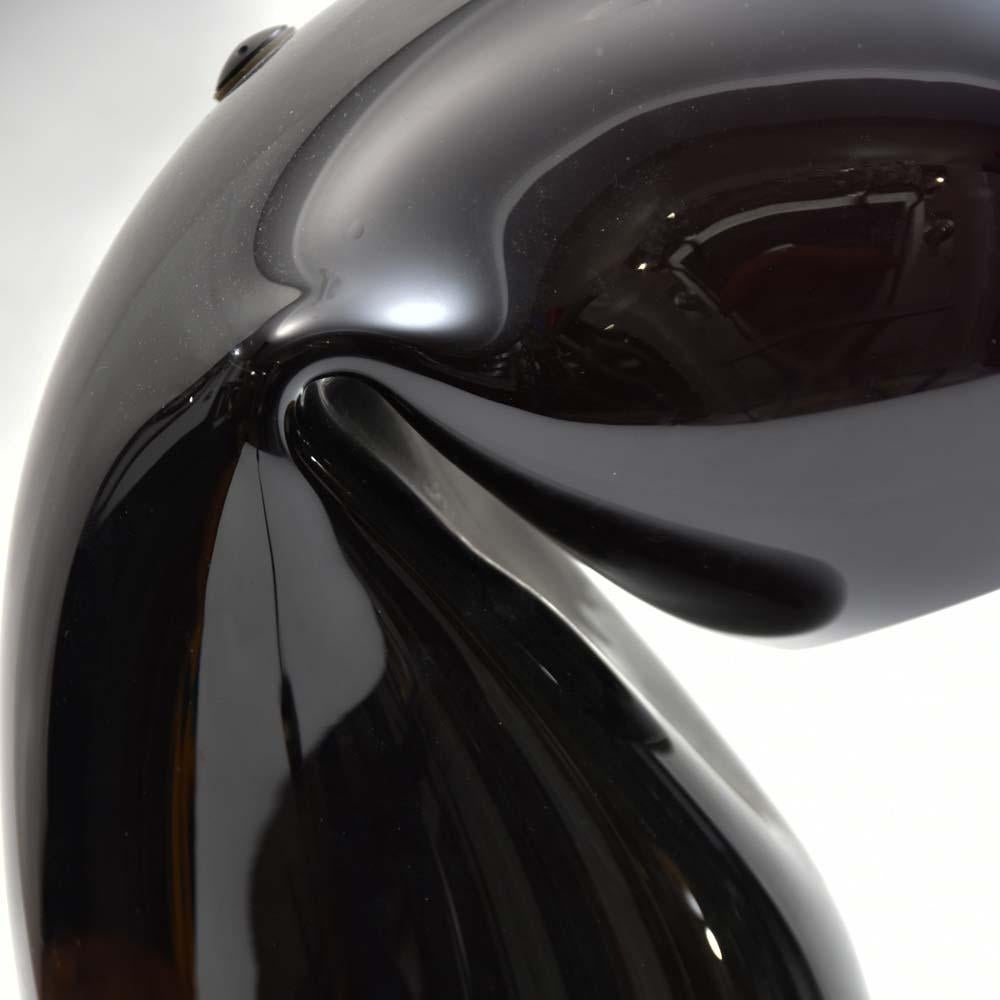 1968 Mouth Blown Murano Black Glass Bissa Table Lamp, Italian Design by Vistosi In Good Condition In London, GB