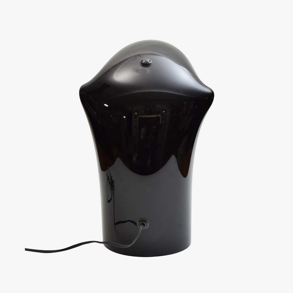 Mid-17th Century 1968 Mouth Blown Murano Black Glass Bissa Table Lamp, Italian Design by Vistosi