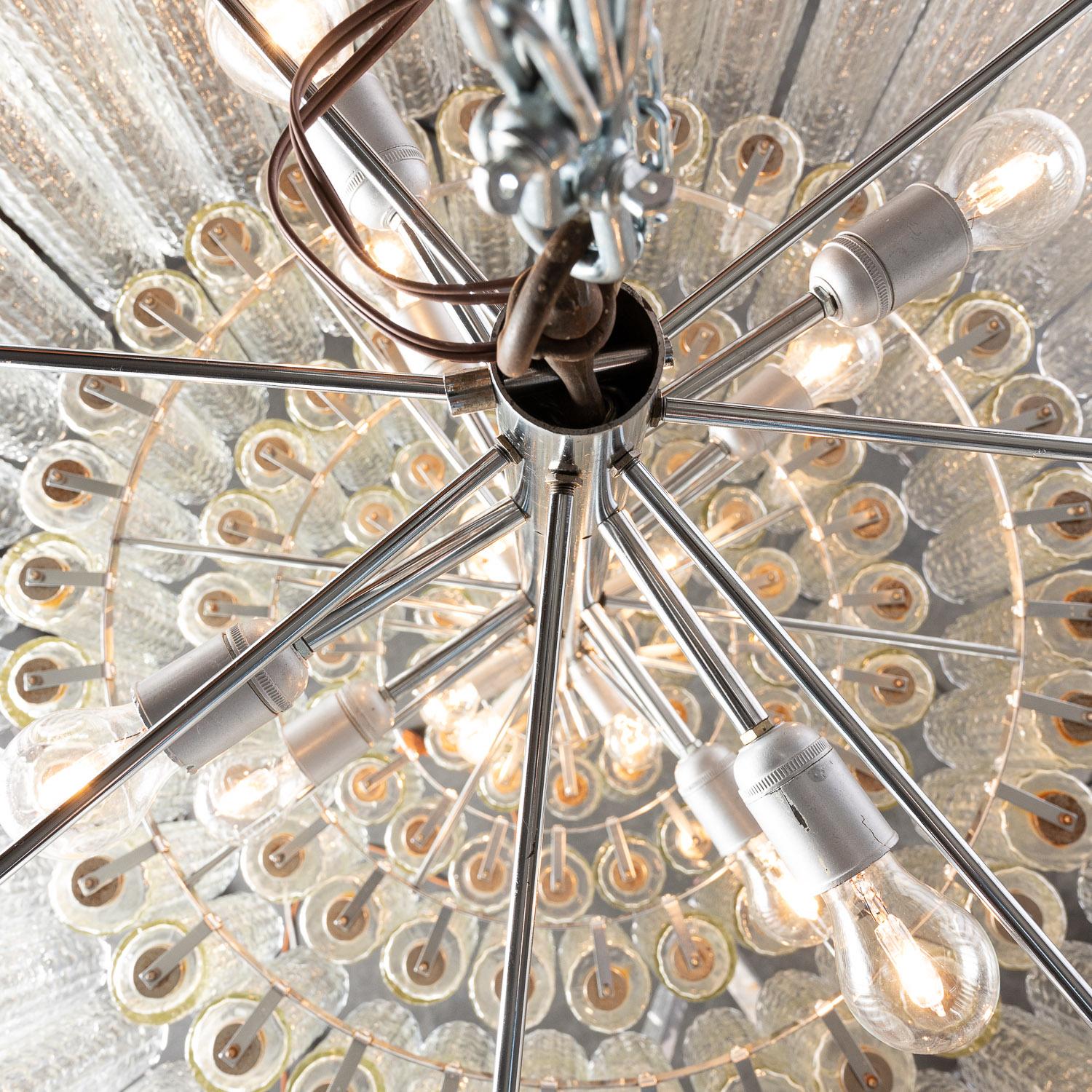 1968 pair of custom Venini chandeliers, from the 